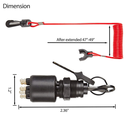 Ignition Switch Key w/ Lanyard for Johnson OMC BRP Evinrude 1996-Up