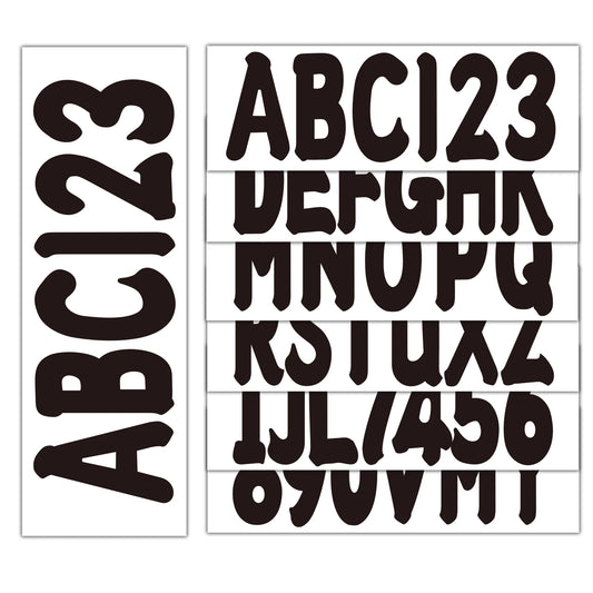 Personalized Boat Registration Decals A-Z & 0-9 Black 4 Set