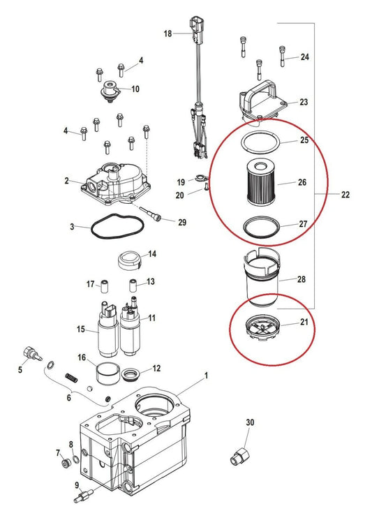 Fuel Filter Set for Mercury Marine Mercruiser 35 (2000-2023)