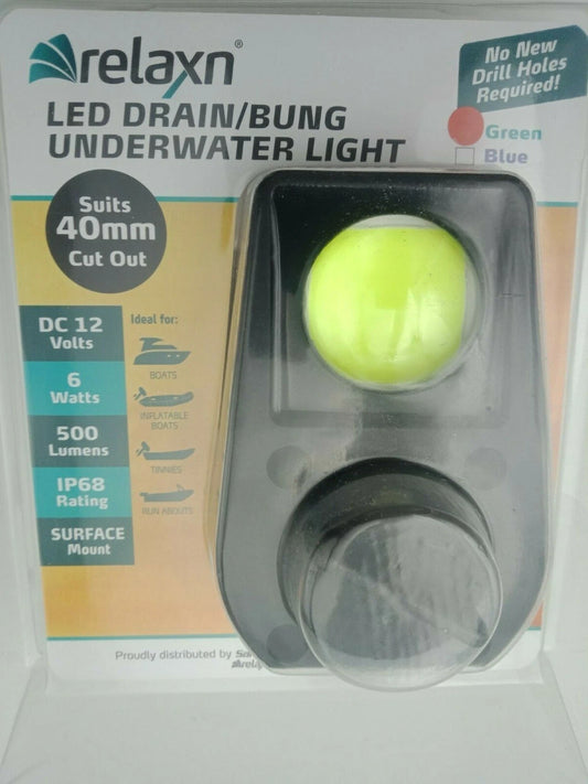 Green Underwater LED Bung Light Super Bright 500 Lumens for Boats