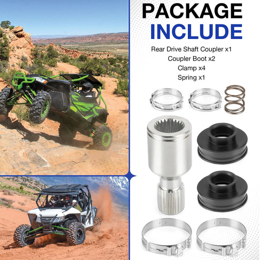 Rear Mid Drive Coupler & Boot Clamp Kit for Arctic Cat Wildcat 1000 4X 2012-2018