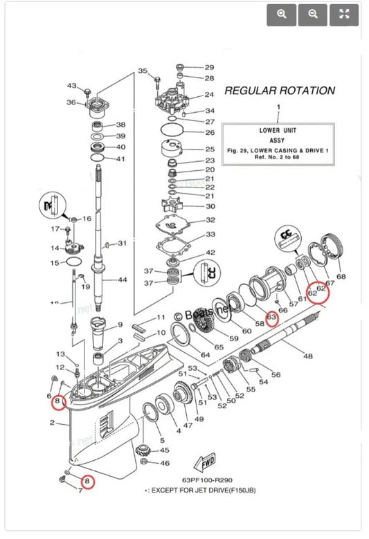 Seal Kit for Yamaha Outboard Motor Lower Gearcase 93101-30M17 93210-97M55