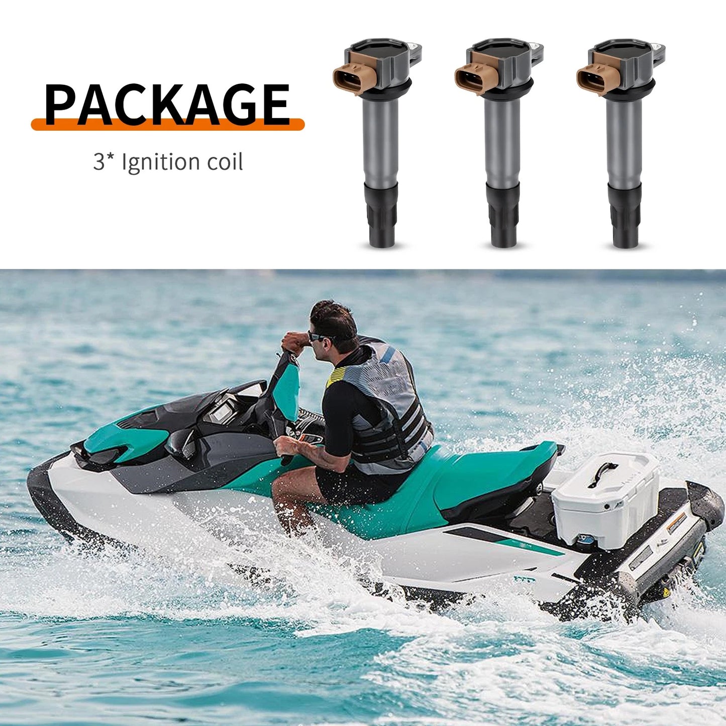 3Pcs Ignition Coil for Sea-Doo RXP/GTX/RXT/GTR/GTI (2002-2023)
