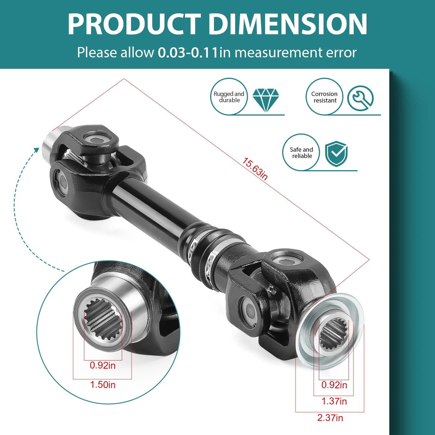 Rear Propeller Drive Shaft for Can-Am Outlander 650 4X4 DPS XT/XTP EFI 2013-2018