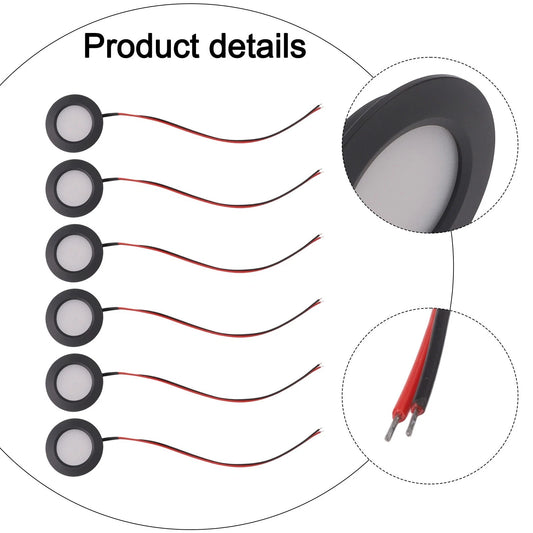 6 Warm White LED Recessed Lights for Boat 12V 3W Energy Saving Design