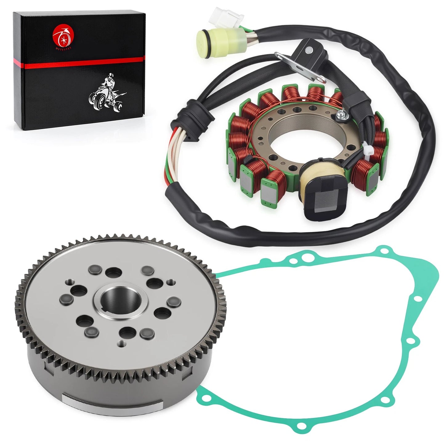 Flywheel Rotor Magneto Stator w/Gasket for Yamaha Grizzly 600 4x4 (99-01)