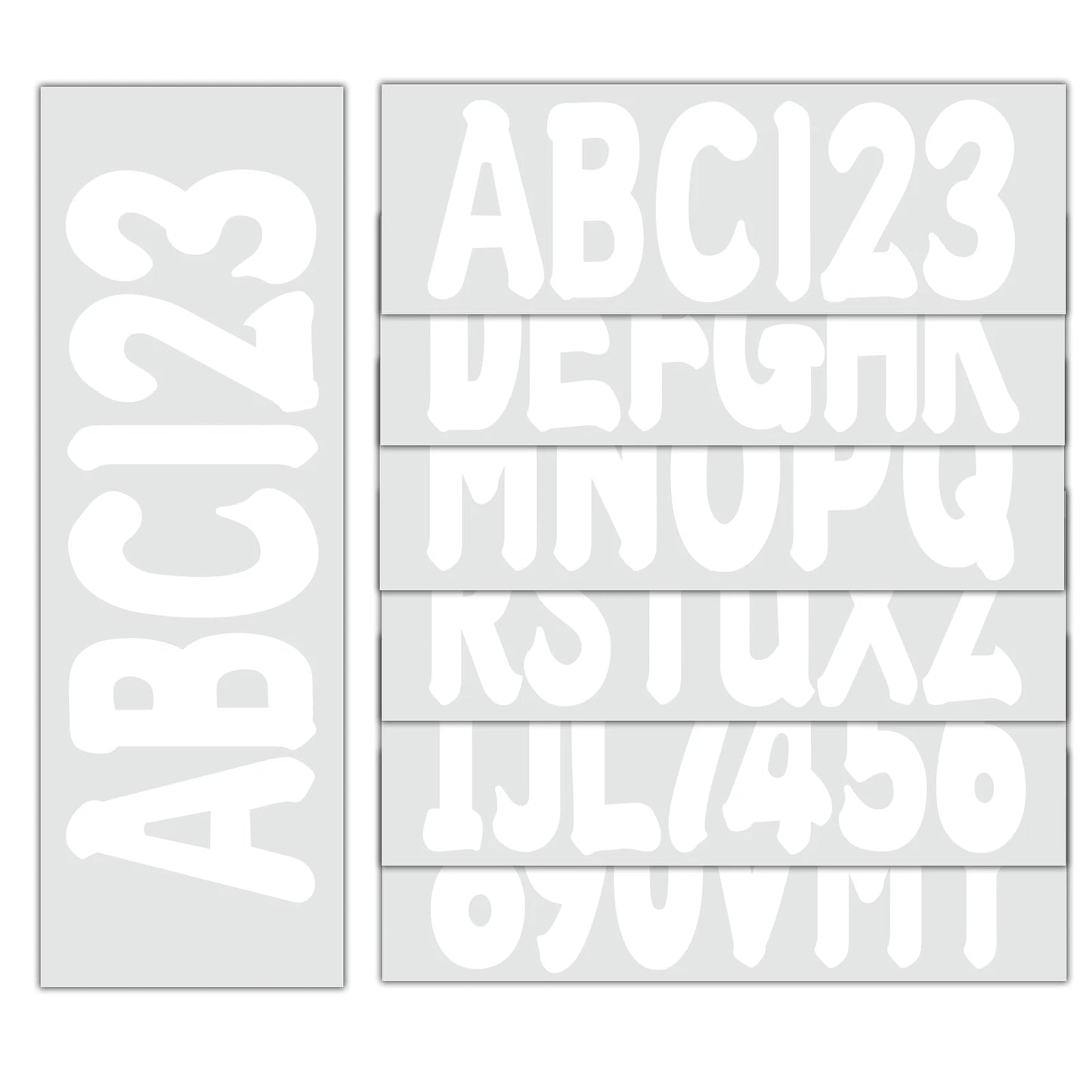 Custom Boat Registration Numbers Decal Sticker Set A-Z & 0-9 White