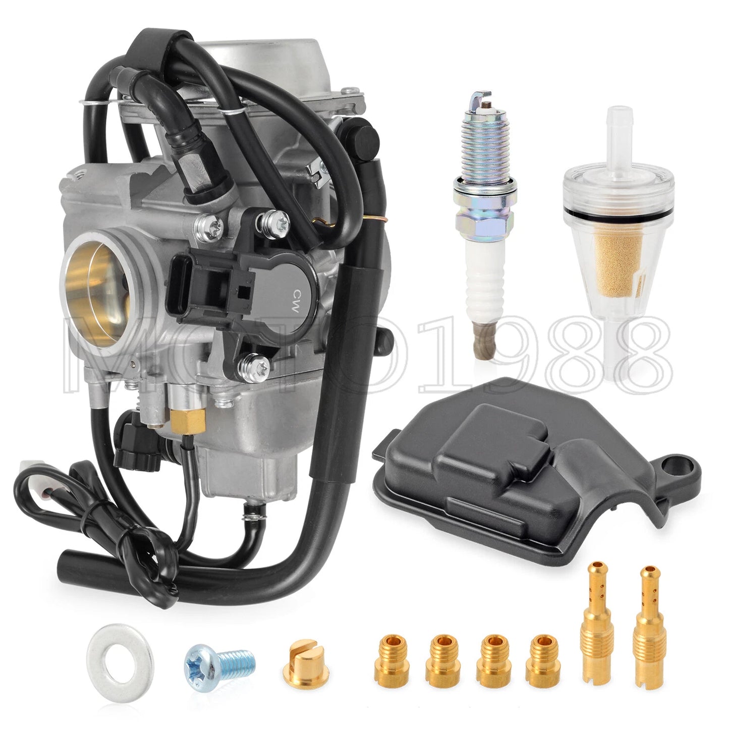 Carburetor & Spark Plug for Honda Foreman Rubicon 500 TRX500 FA/FGA/FPA