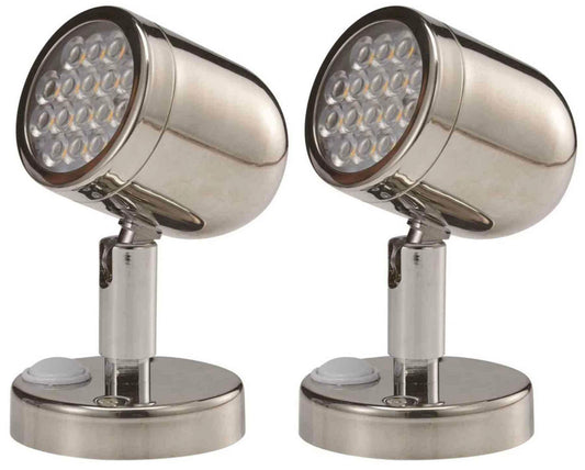 12V LED Bunk Reading Lights Stainless Steel 154 Lumen for Boat/Marine