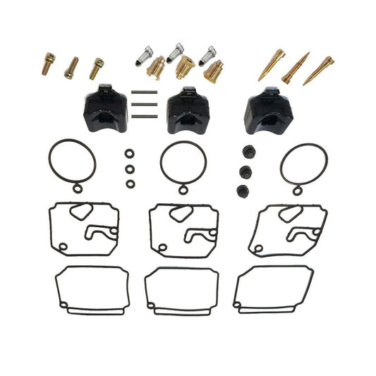 3-Pack Yamaha Outboard Carburetor Rebuild Kit 2-Stroke 1989-2009 40-50HP