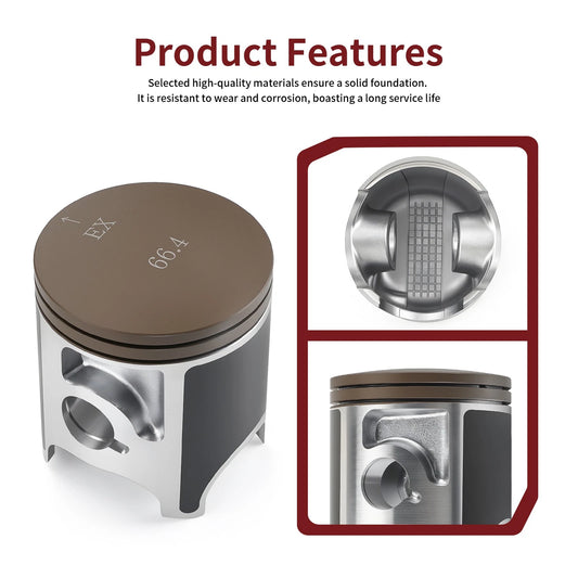 Top End Rebuild Kit 66.34mm Piston & Rings Gasket for Honda CR250R 1992-1996