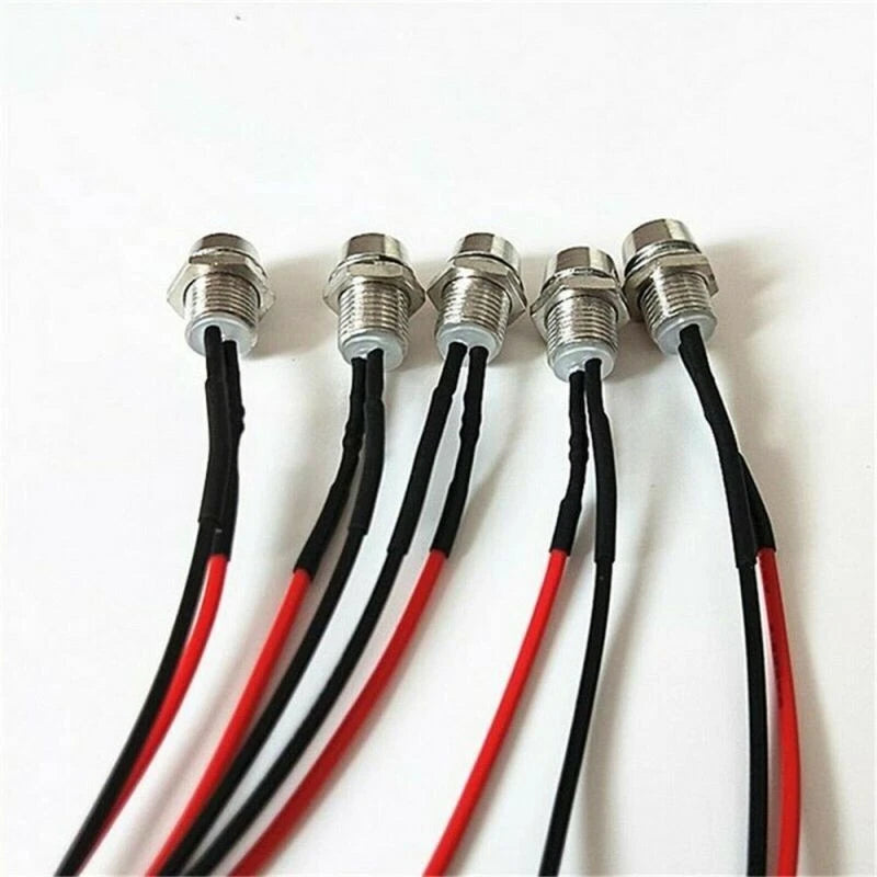 10X Blue 8mm 12V LED Indicator Lamp for Car/Truck/Boat Dash Panel
