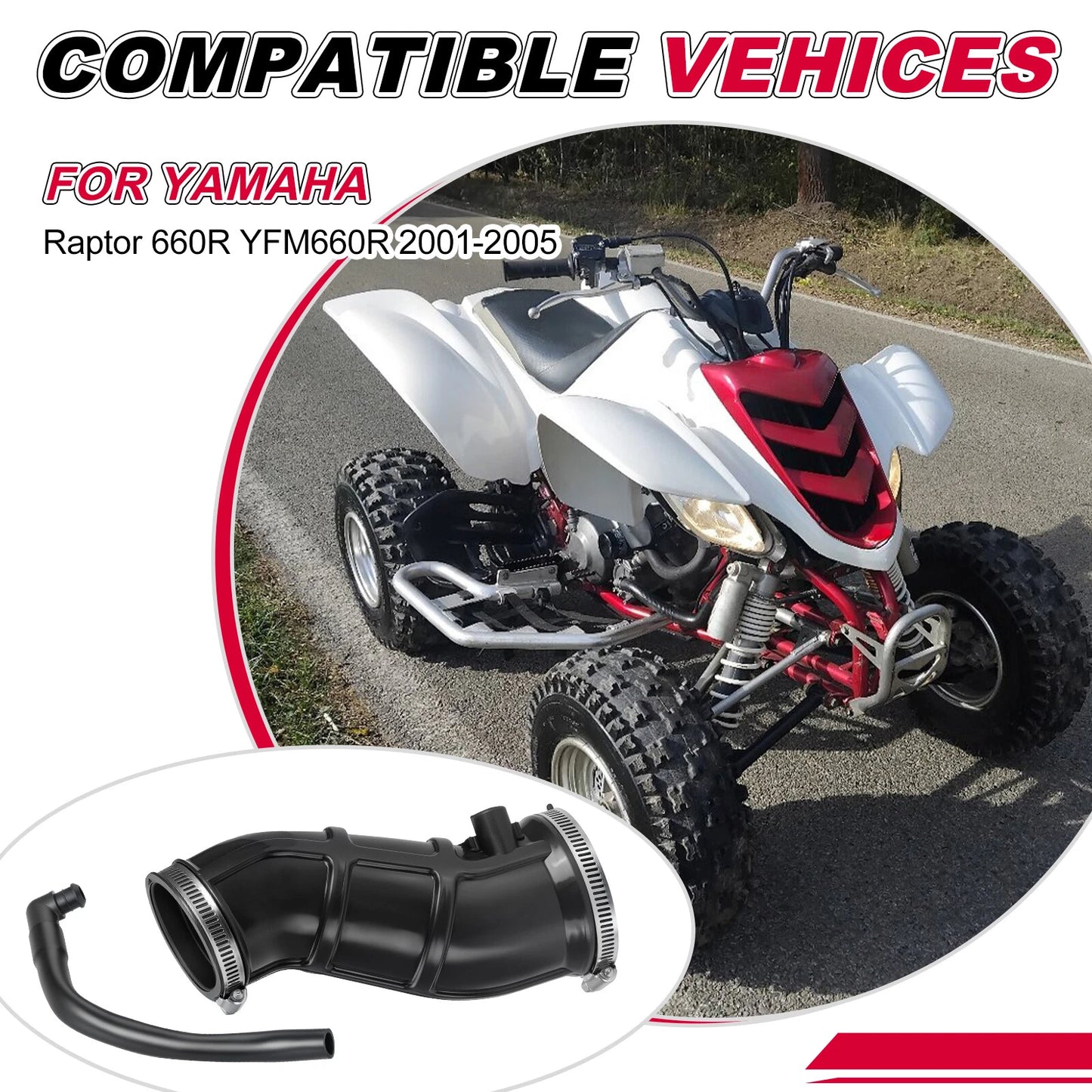 Left Airbox Manifold Snorkel Intake Tube for Yamaha Raptor YFM660R