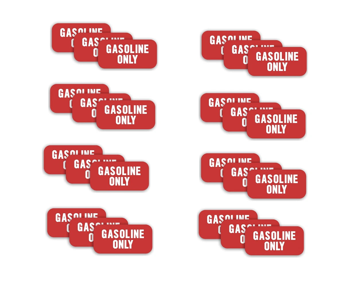 1"x 2" Gasoline Only Sticker Vinyl Fuel Warning Decal for Gas Can (24pcs)