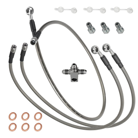 Steel Braided Front Brake Lines for Suzuki QuadSport Z400 2003-2008