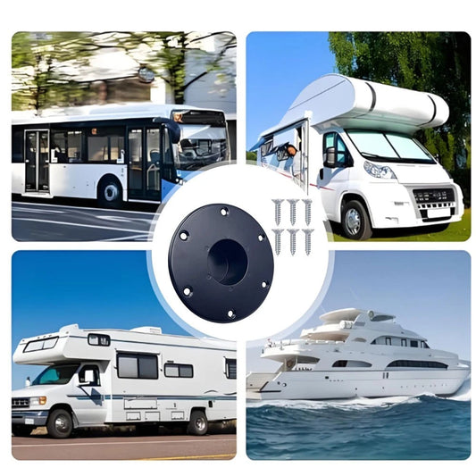 Heavy Duty Black Aluminum Table Leg Base for RV/Boat Trailer Mount