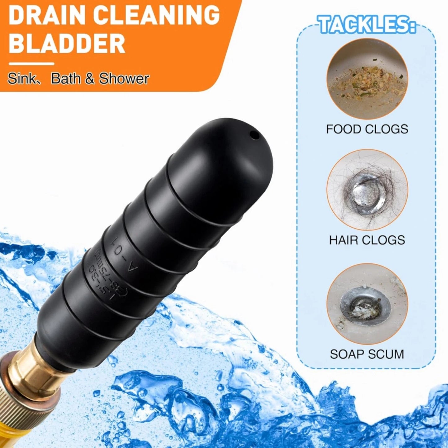1.5"-3" Drain Cleaning Bladder for Utility Plumbing Garden Hose