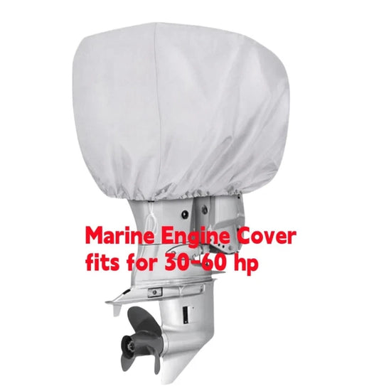 Silver Waterproof High Density Outboard Engine Cover for 30-60HP Motors