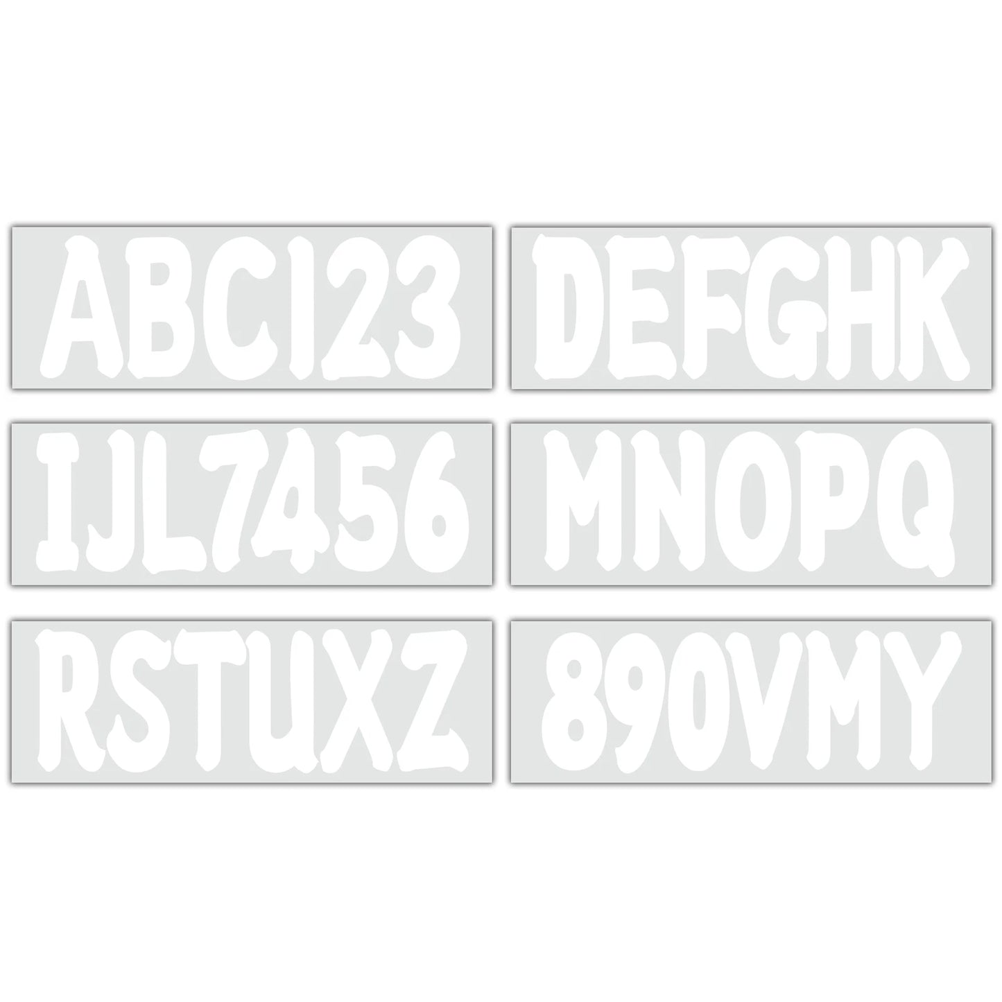 4 Sets Marine Boat White Sticker Decal A-Z Letters & 0-9 Numbers