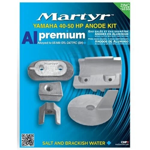 Anode Kit for Yamaha 40-50HP Outboard, Martyr Aluminium, Salt Water