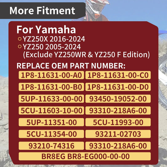 Piston & Gasket Kit for Yamaha YZ250 2005-2024 66.4mm Bore w/ Rings