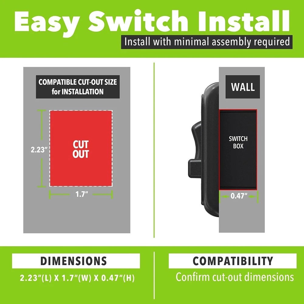 12V DC Toggle Switch with Dimmer for RV/Auto/Marine Lighting Devices