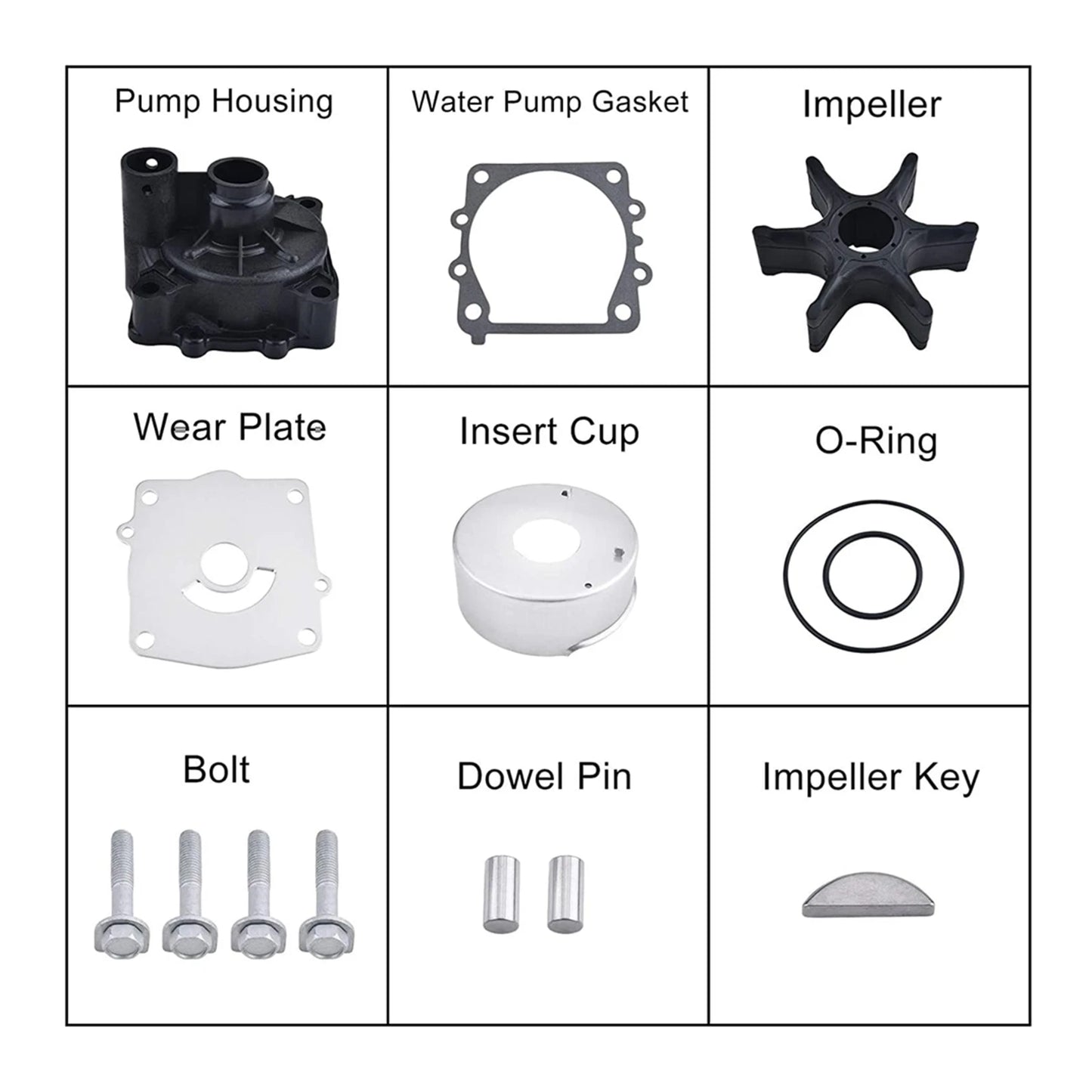 Yamaha Outboard Water Pump Impeller Repair Kit for 61A Series Models