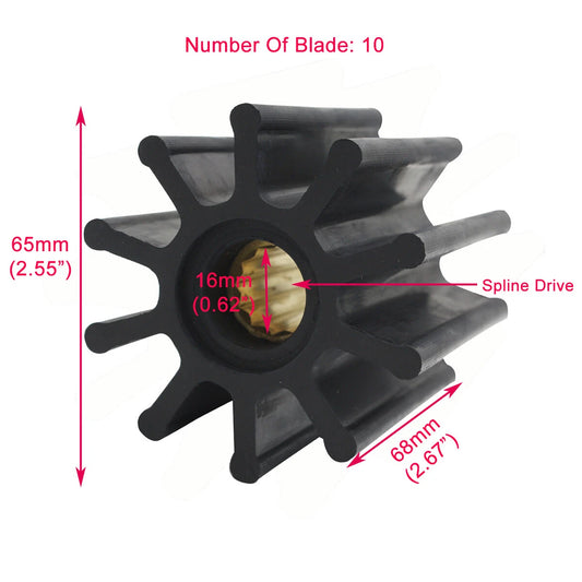 Flexible Impeller for Jabsco CEF 500161 SP-130 Yanmar 119593-42200