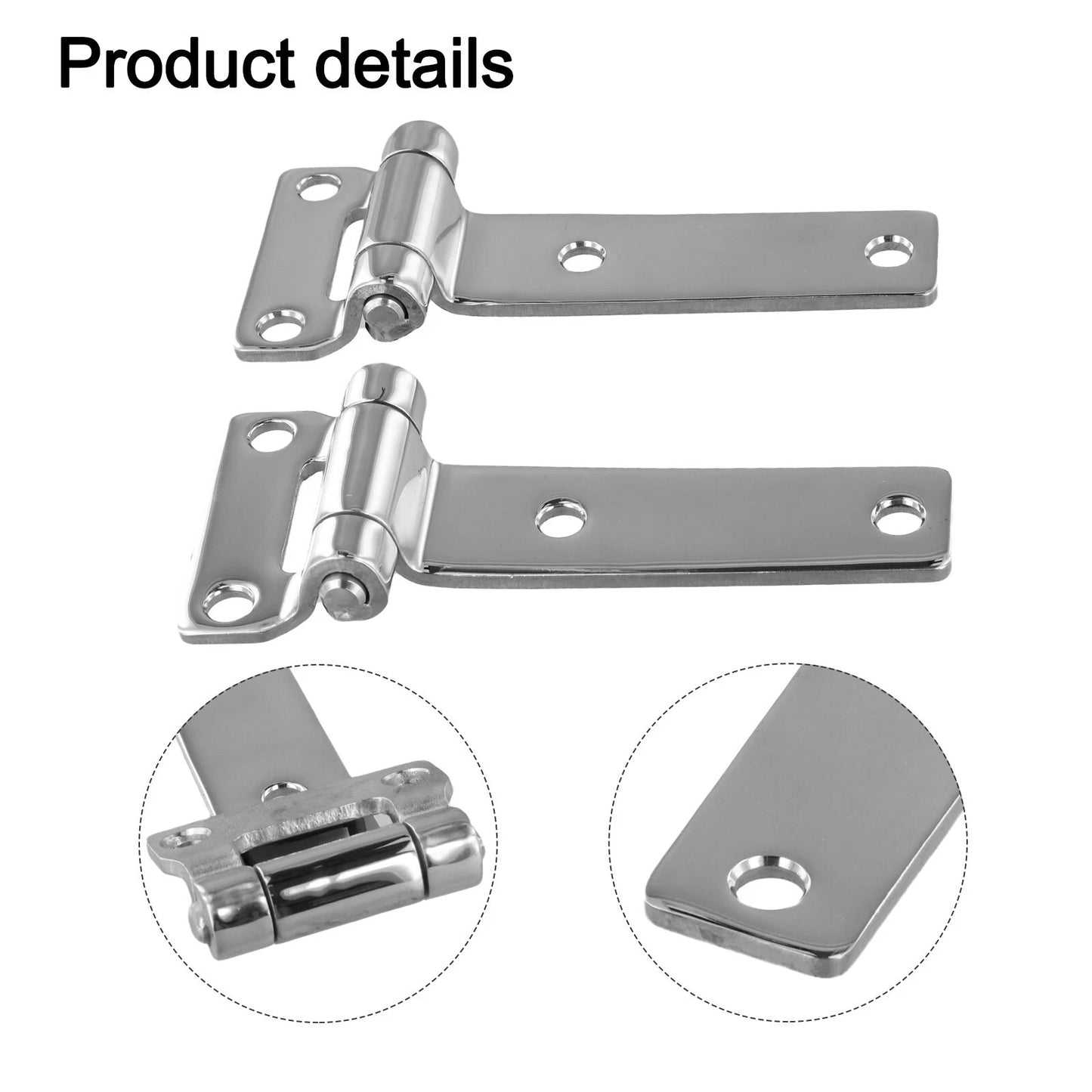 Heavy Duty 135mm T Hinge 304 Stainless Steel for Boats & Marine Use 2PCS