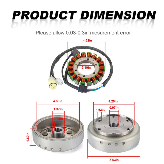 Stator + Flywheel Rotor + Gasket for Yamaha Bruin/Wolverine/Grizzly 350