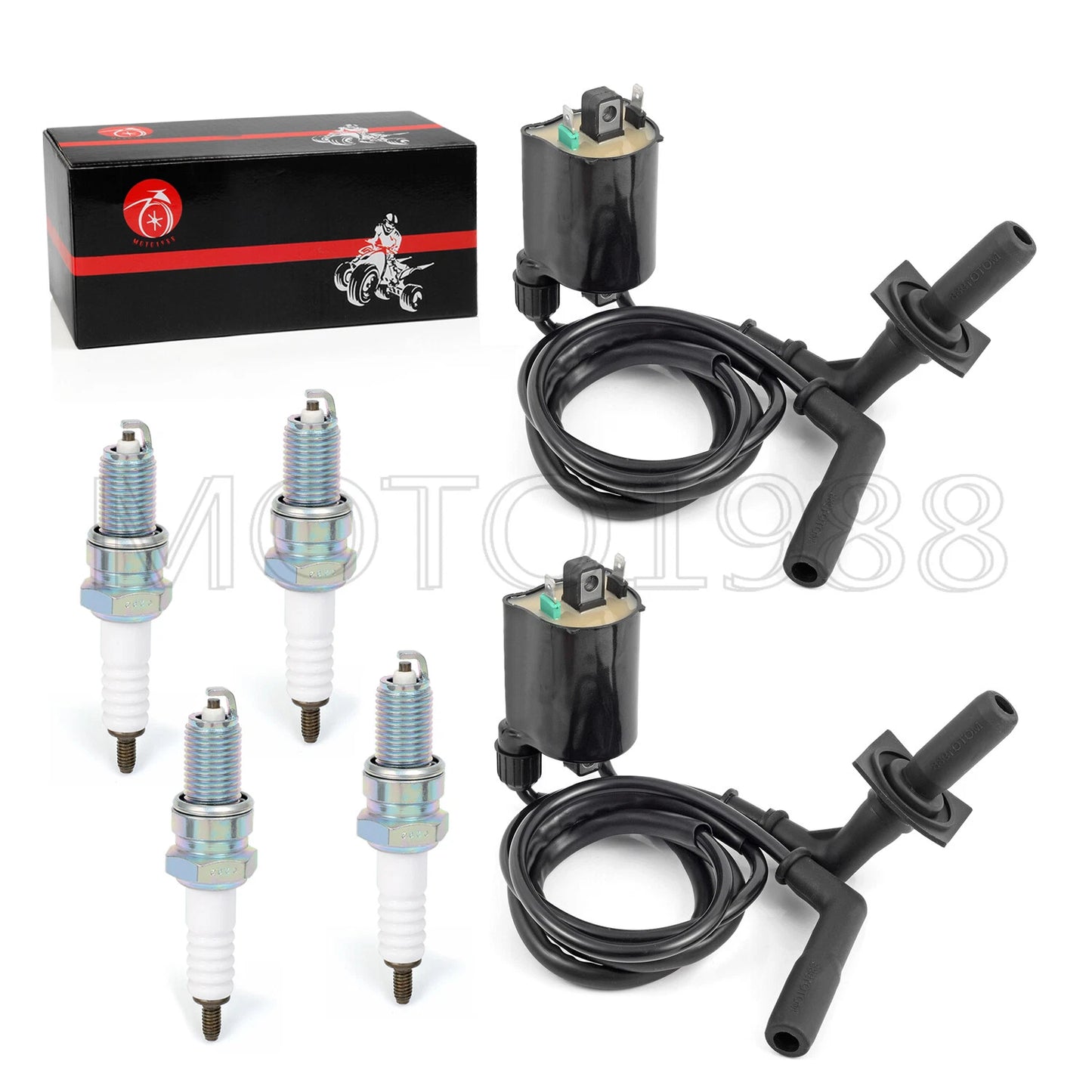 Ignition Coil & Spark Plug Cap for Honda Shadow 1100 VT1100 (1987-2007)