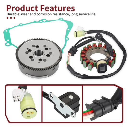 Flywheel Rotor Magneto Stator w/Gasket for Yamaha Grizzly 600 4x4 (99-01)