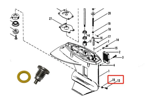 Fill Hole Screw & Seal for Mercury Marine Mercruiser 22-22 HP