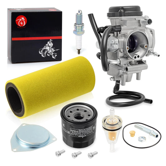 Carburetor & Air Filter Foam & Spark Plug for Yamaha Rhino 450 (2006-2009)