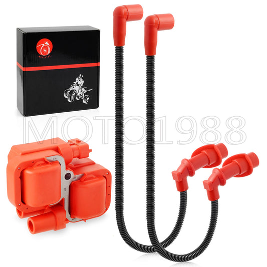 Ignition Coil & Spark Plug Cap w/Wire for Polaris Sportsman 700 EFI (2005-2007)