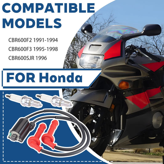 Ignition Coil & Spark Plug for Honda 30510-KT7 30752-MV9 (P/N 30510-KT7-023)