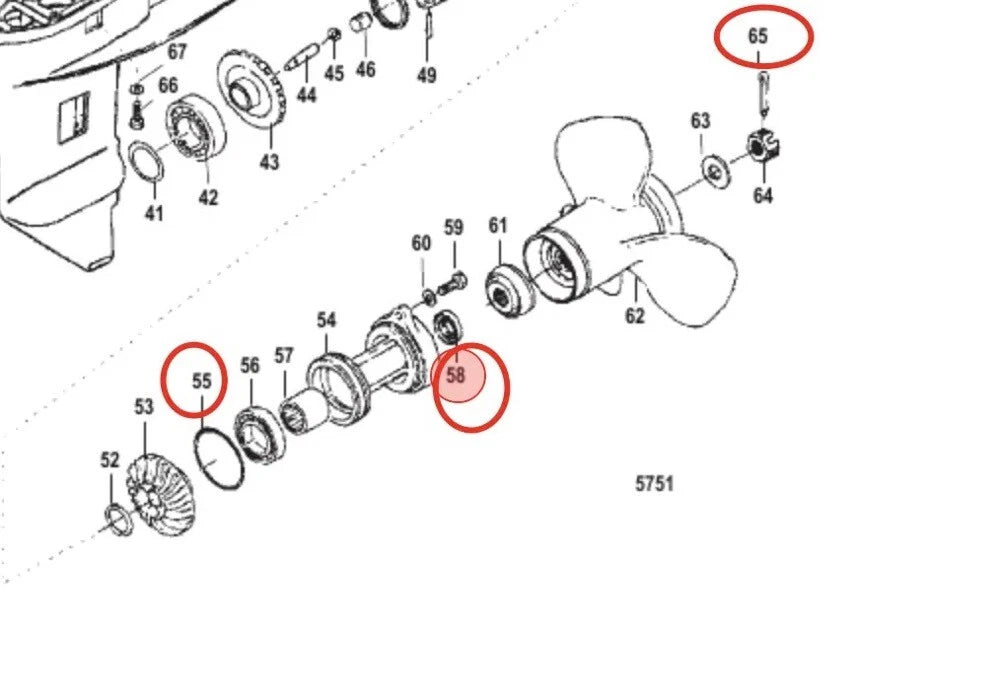 Lower Unit Oil Seal for Mercury Marine 25-30HP 2-Stroke Models