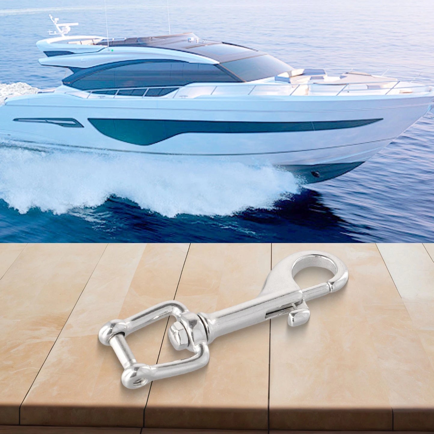 Reliable Stainless Steel Shackle Snap Hook for Yacht Boat Diving