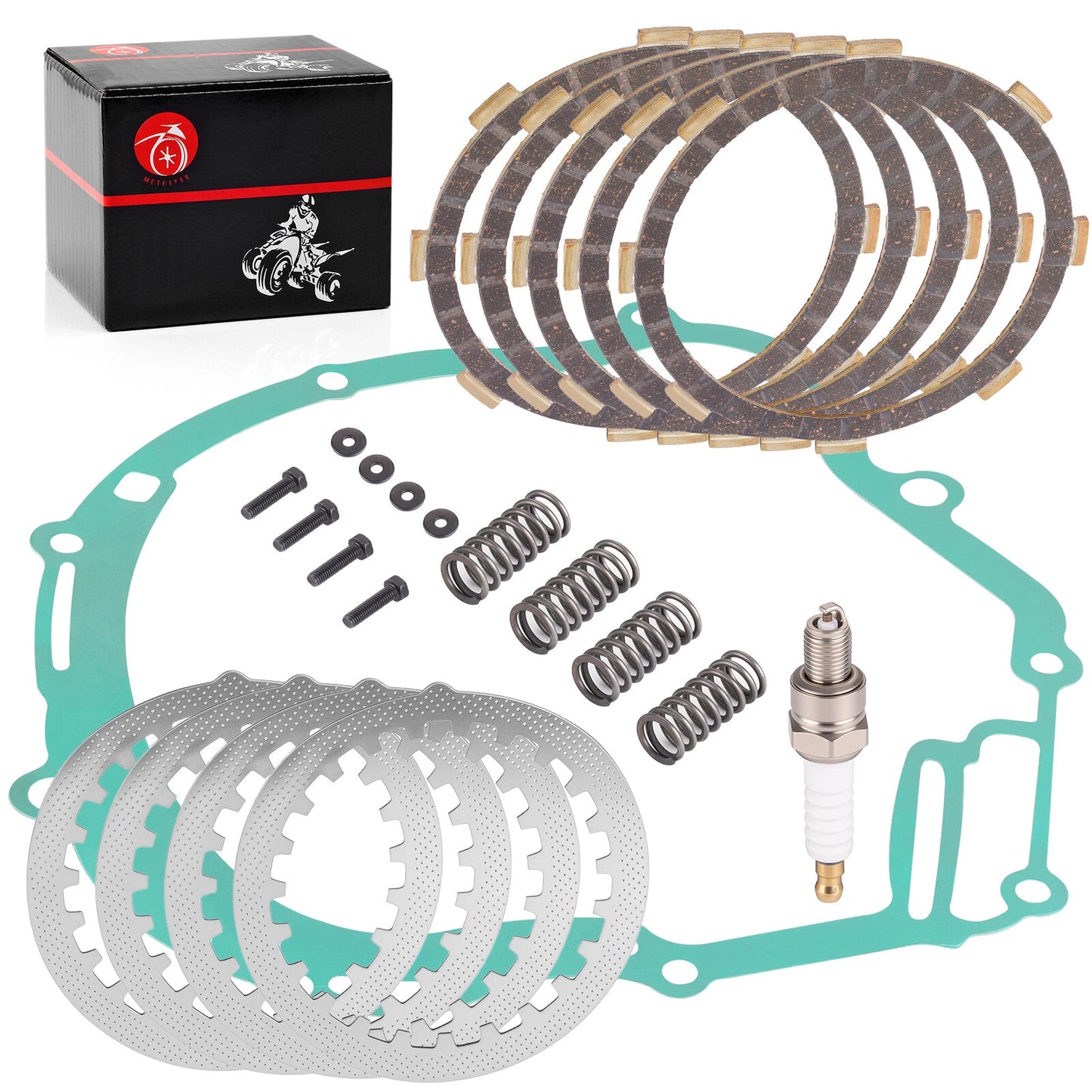 Clutch Friction Steel Plates Kit w/ Gasket Springs for Yamaha TTR125 (2000-2004)