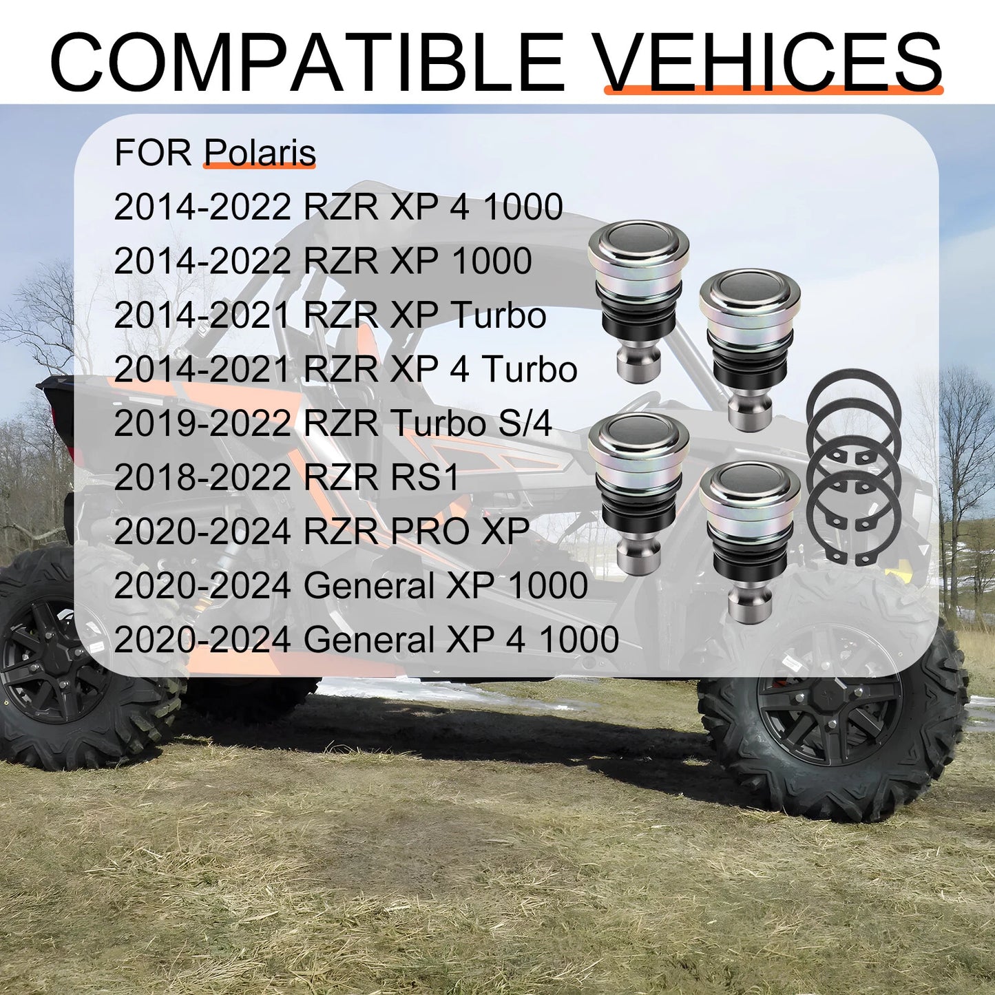 HD Upper Lower Ball Joints for Polaris RZR XP 1000/4/RS1, General XP 4 1000