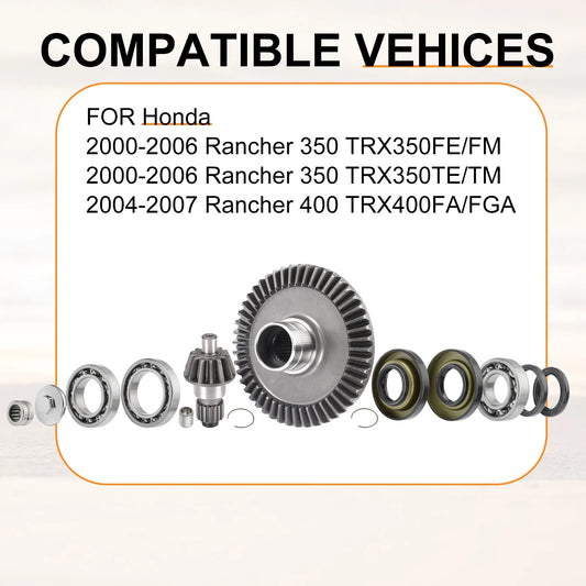 Rear Diff. Ring Pinion Gear Bearing Kit for Honda TRX350 Rancher 2000-2006