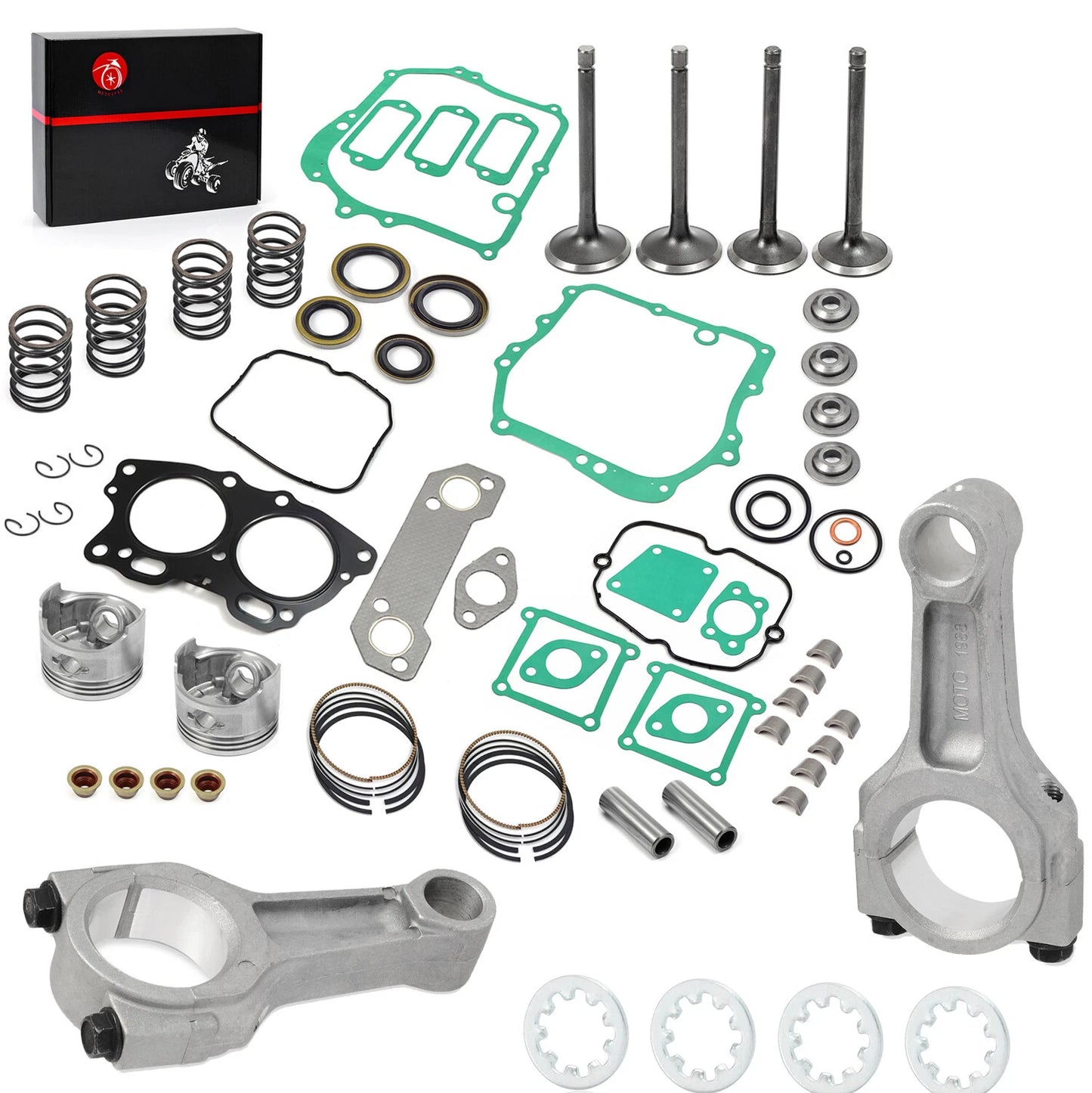 STD Piston Ring Exhaust Intake Valve Gasket Connecting Rods for EZGO 350cc (03-08)