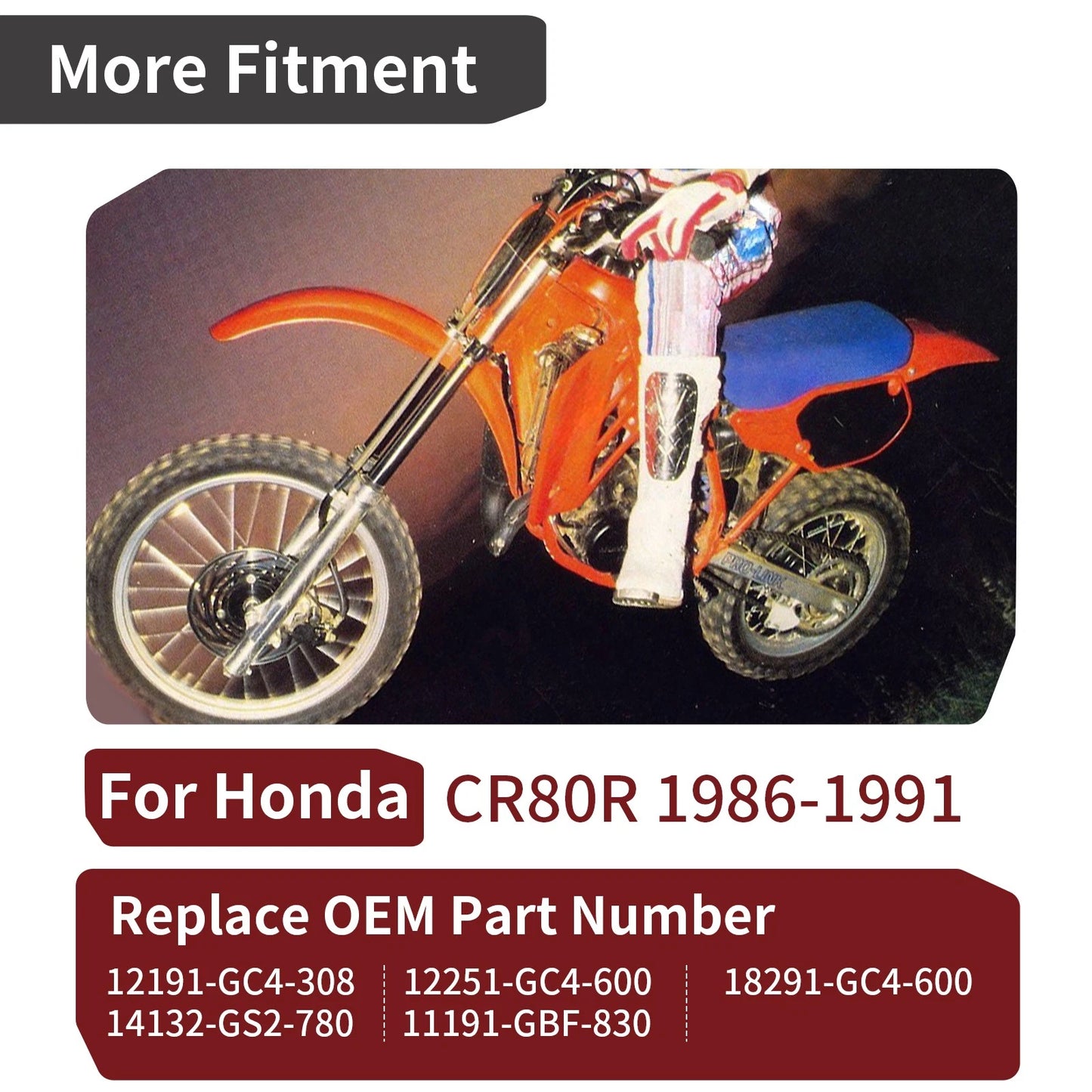 Complete Gasket Set & Oil Seal for Honda CR80R 1986-1991 Top/Bottom End