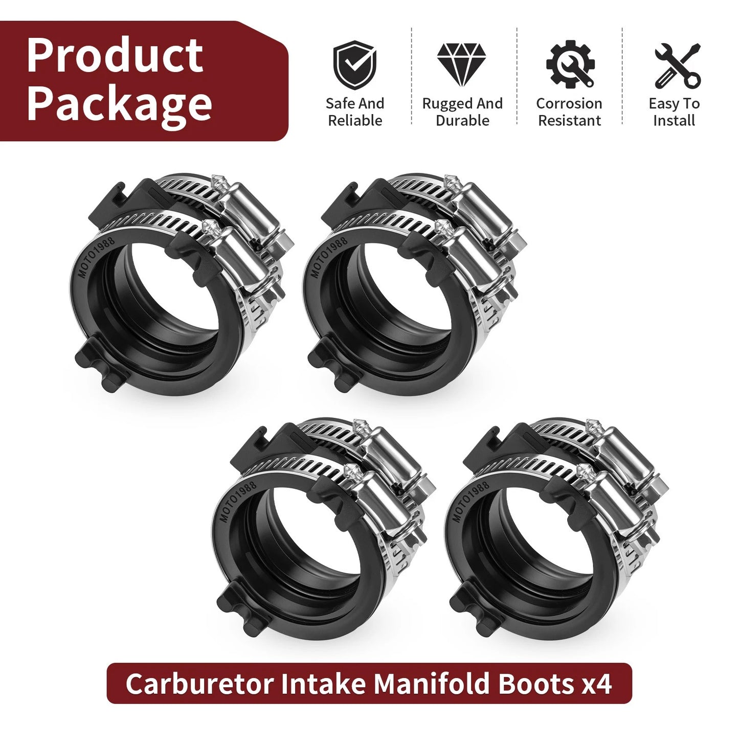 Carburetor Intake Manifold Boots 4pcs for Honda ST1100 (1991-2003)