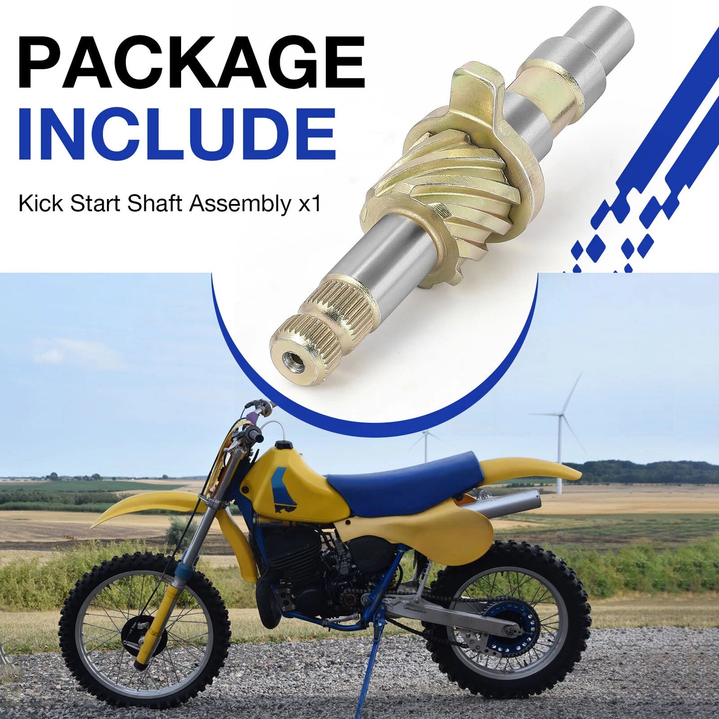 Kick Start Shaft Assembly for Suzuki DS80/JR80/OR50/RM50/RM80