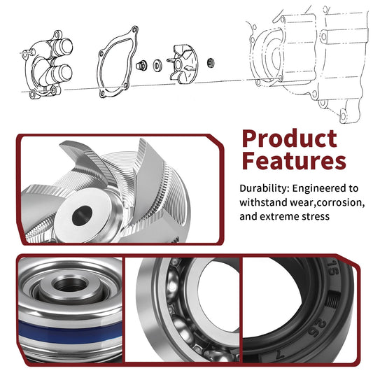 Water Pump Kit Impeller Bearing Seal Gasket for Polaris Sportsman 500 00-08