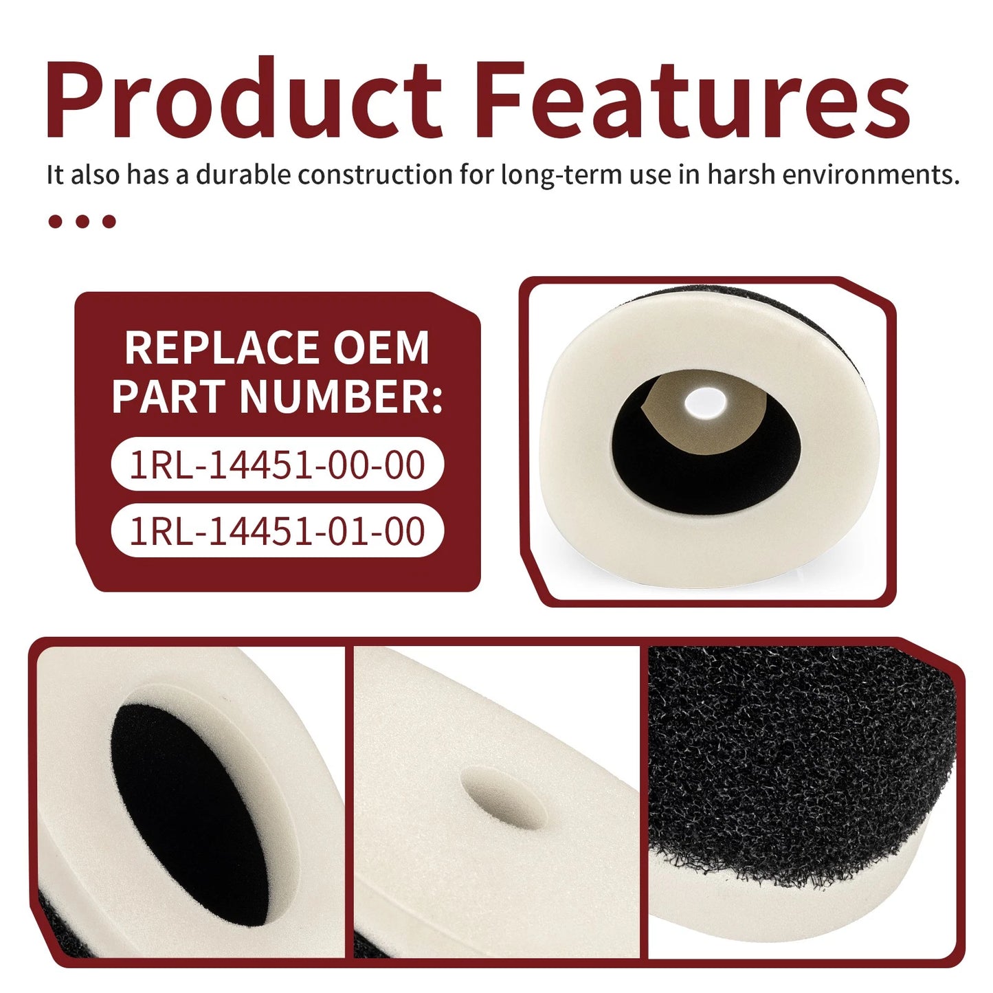 Yamaha Element Air Filter for BW200 200 Big Wheel (1986-1988)