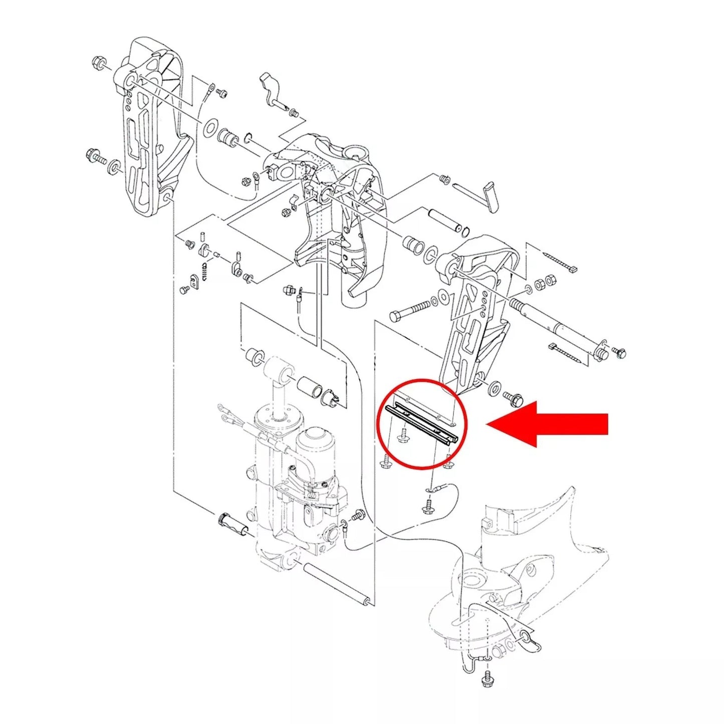 Zinc Transom Bracket Anode for Yamaha Outboard 40-130 HP