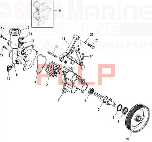 Mercruiser Sea Raw Water Pump Pulley for 4.3/5.0/5.7 (2000-Newer)