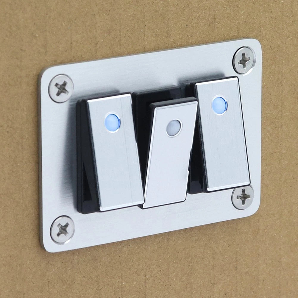 Boat Switch Panel 16A Brushed Aluminum for Yachts